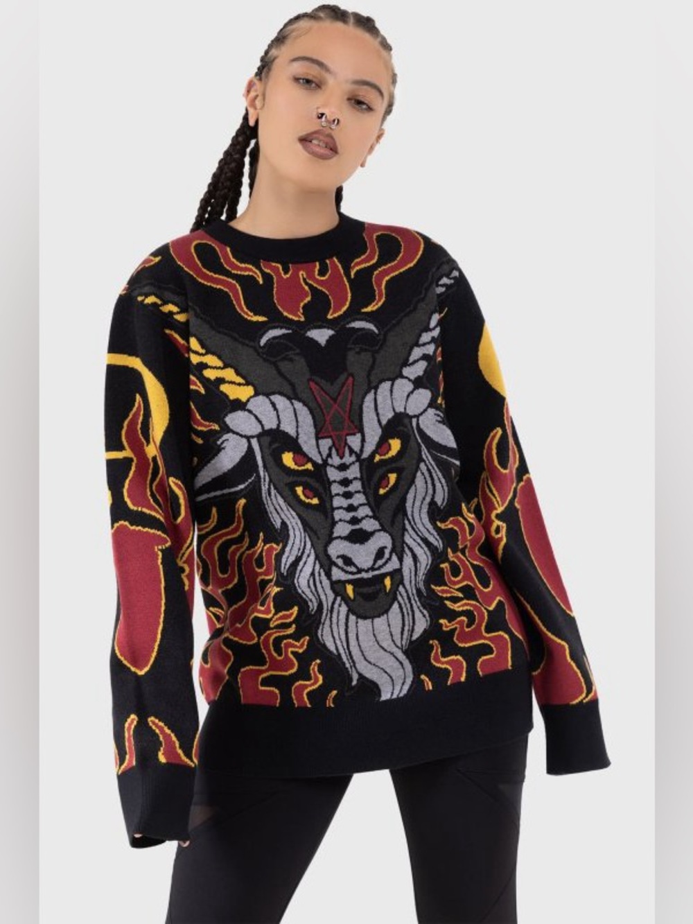 NEW Killstar Inferno Hallowmas Pullover Halloween Sweater Oversized